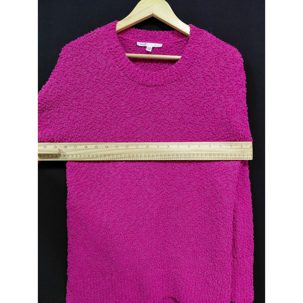Seven7 Pink Knit Sweater Solid Long Sleeve Women Size S - Picture 5 of 7